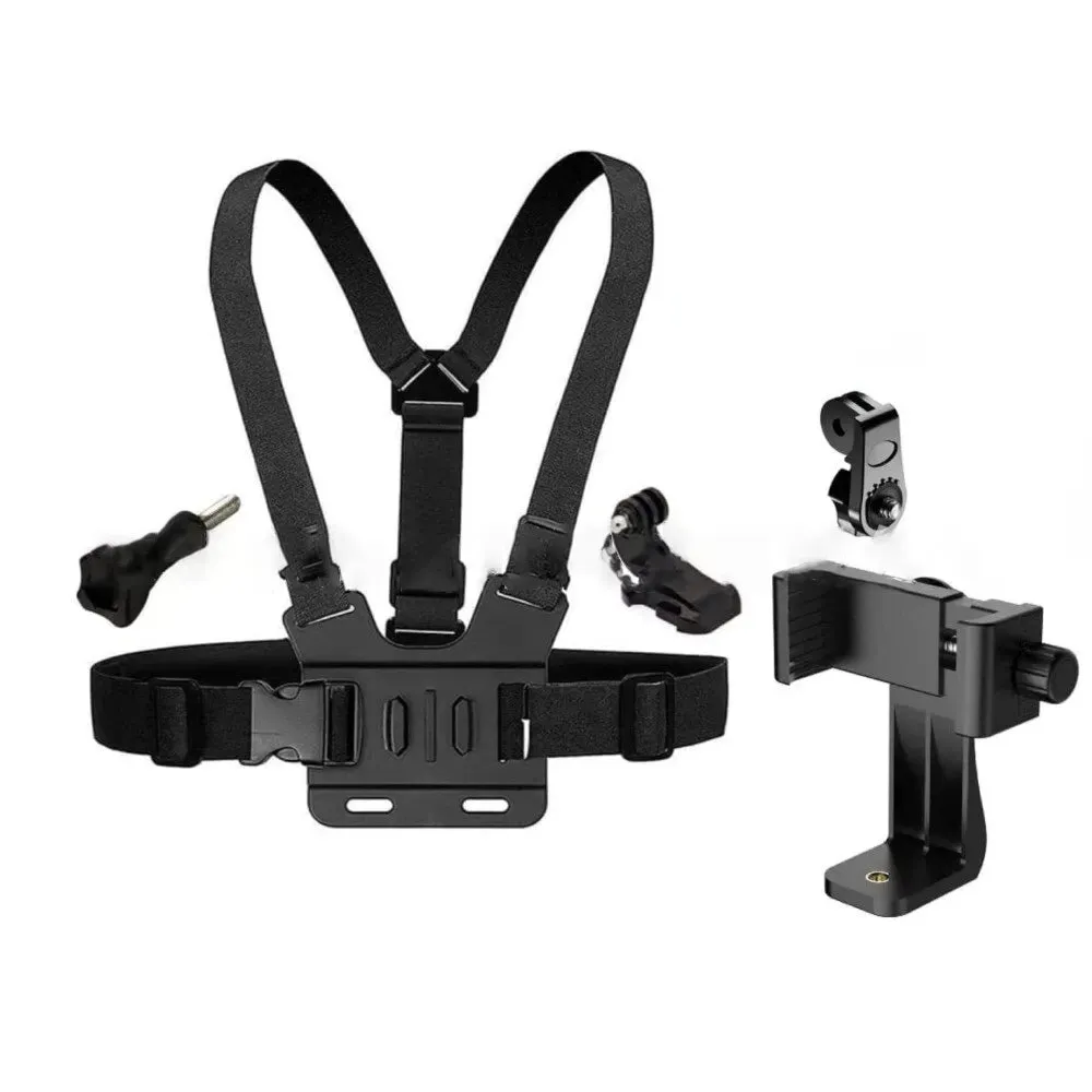 1 PC Adjustable Phone Holder Chest Strap Fixation Bracket Camera Mobile Phone