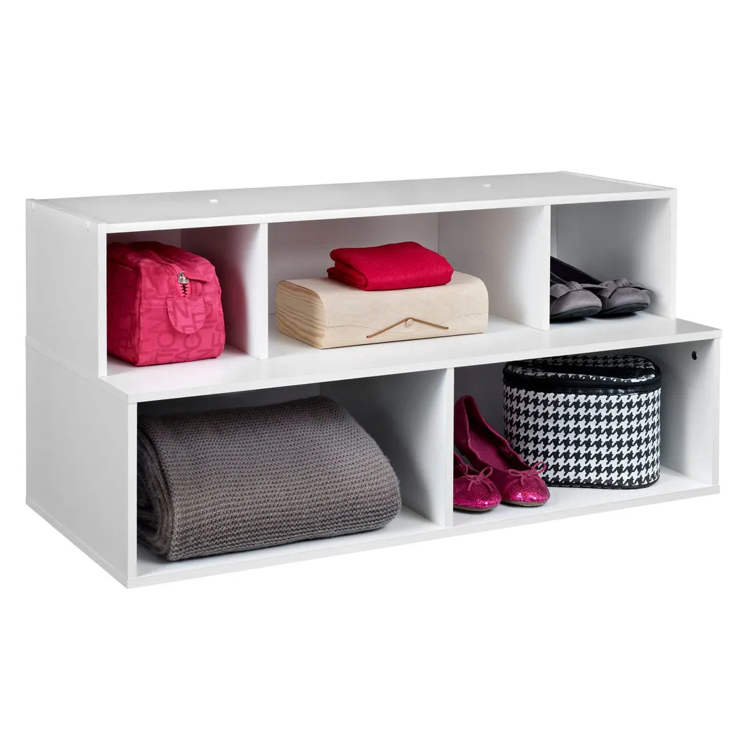 10 Pair Stackable Shoe Rack ClosetMaid Finish: White