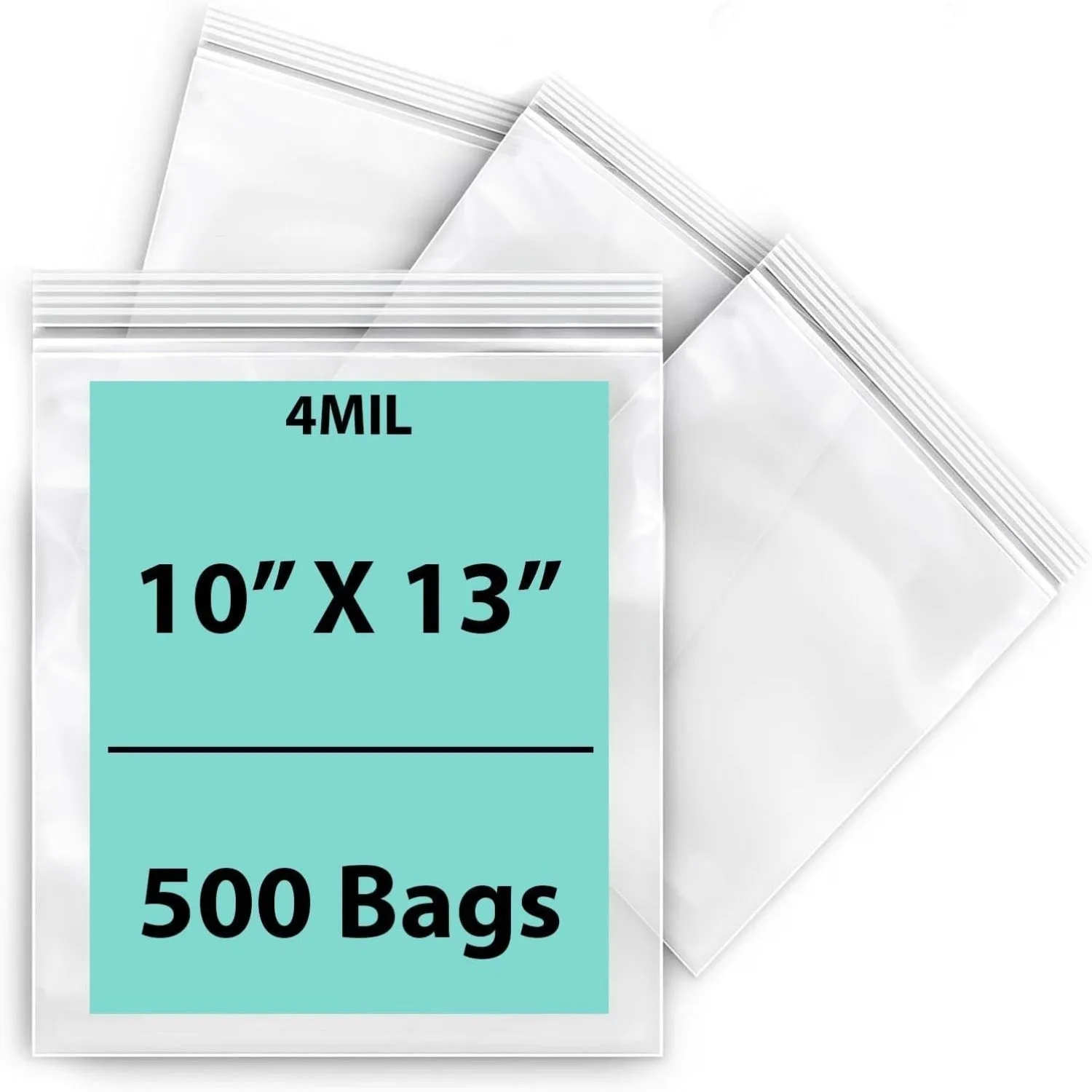 10X13 inches Reclosable Single Line Zipper Poly Bags 4 Mil (LDPE)
