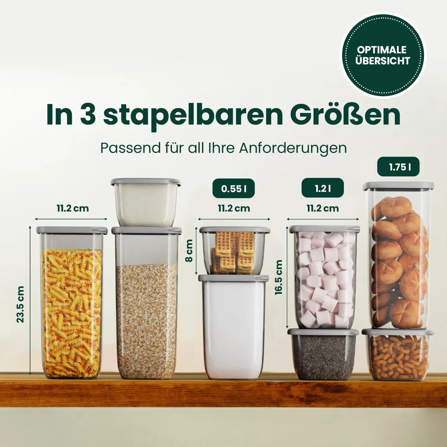 12x550 ml - Vorratsdosen mit Deckel