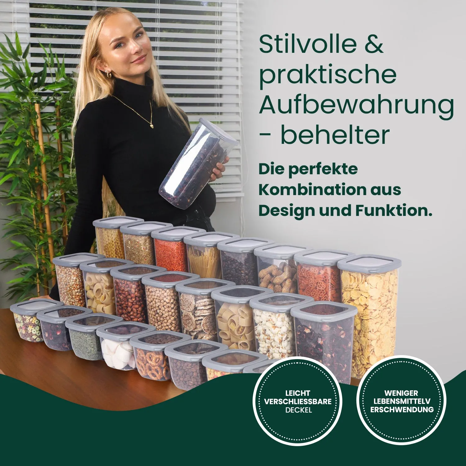 12x550 ml - Vorratsdosen mit Deckel