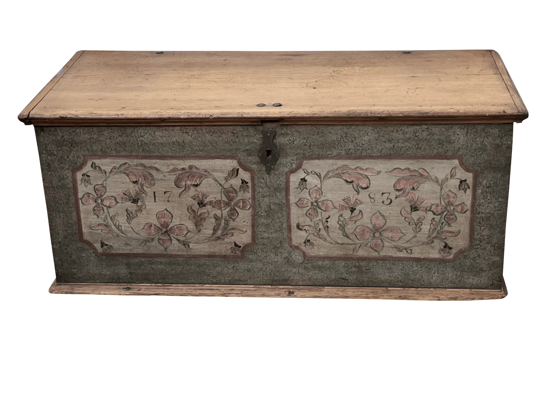 18th Century Polychrome Floral Painted Pennsylvania Blanket Chest