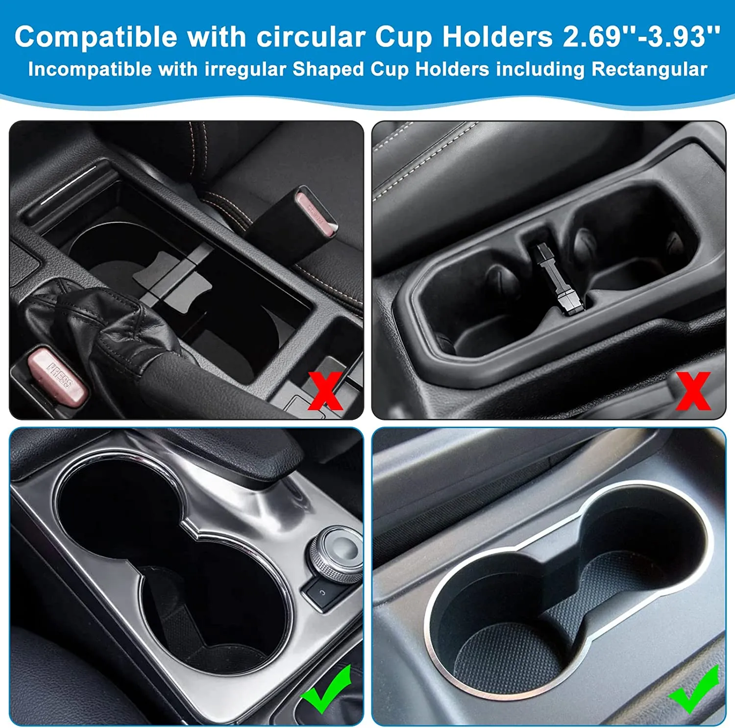 2-in-1 Car Cup Holder Expander Adapter with Adjustable Base, Custom Fit For Your Cars, Car Cup Holder Expander Organizer with Phone Holder, Fits 32/40 oz Drinks Bottles, Car Accessories CA15988