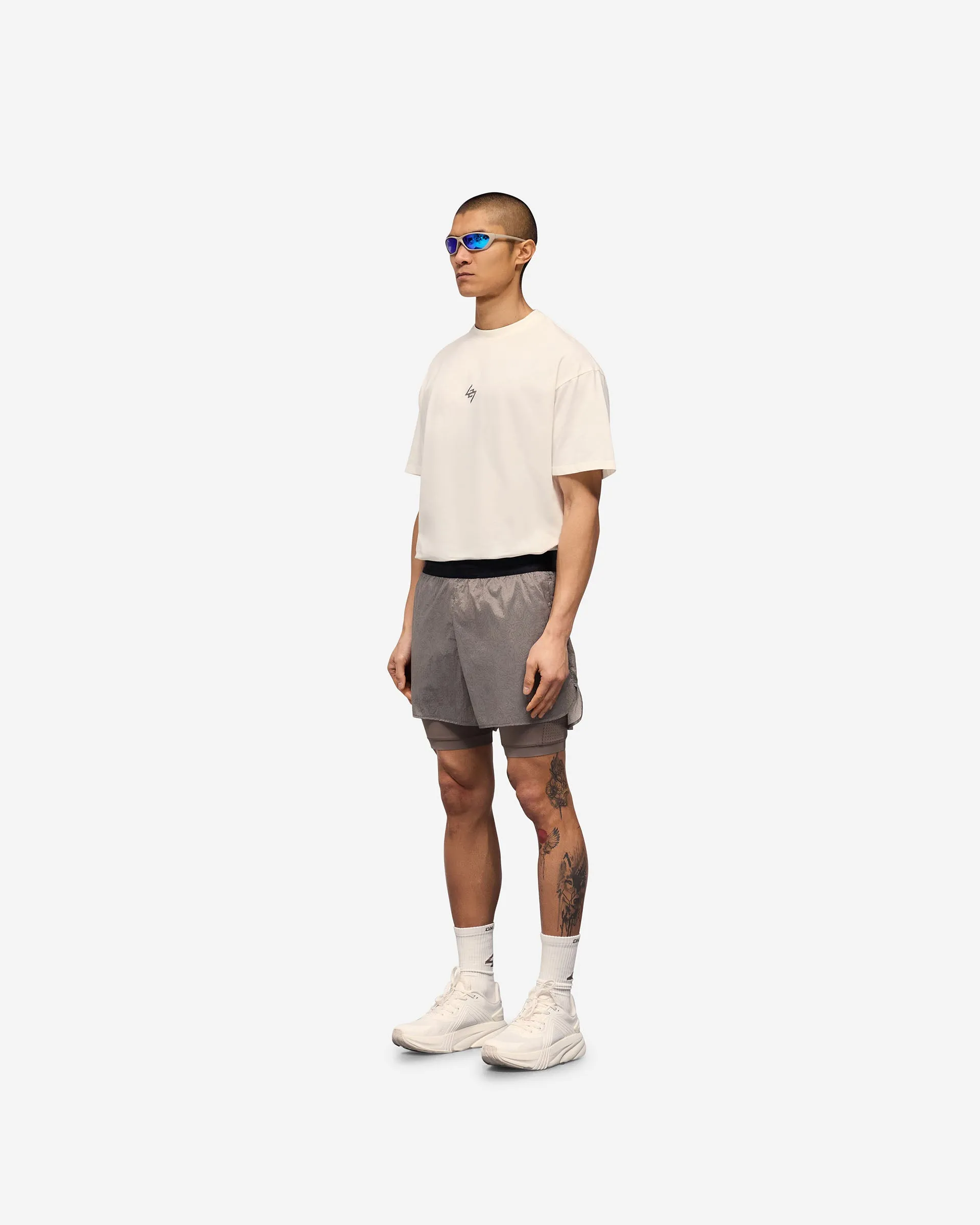 247 Contour 2-In-1 Run Shorts - Pebble
