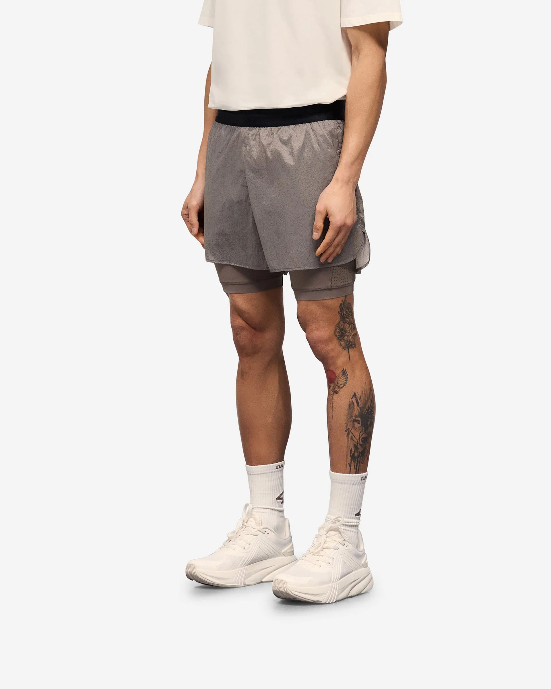 247 Contour 2-In-1 Run Shorts - Pebble