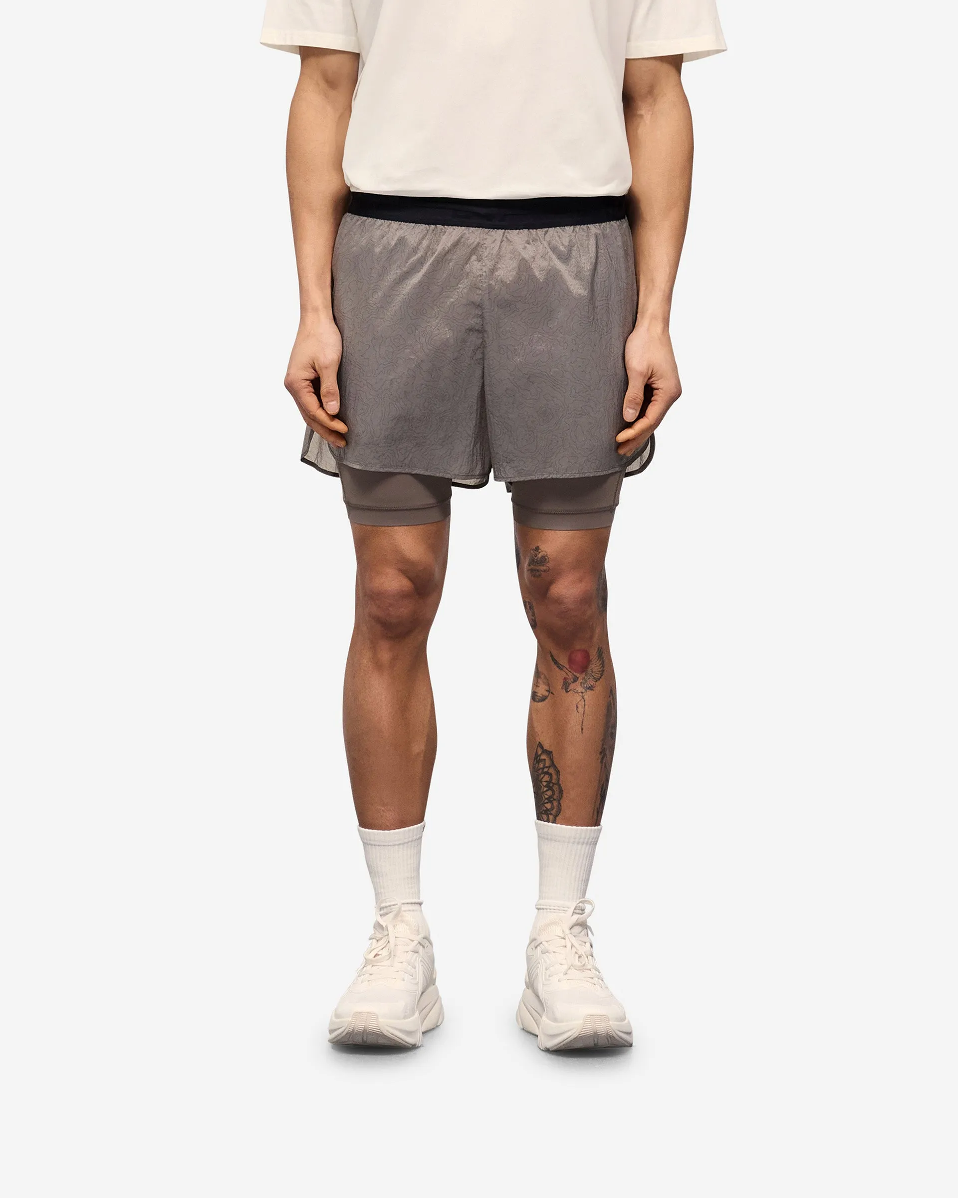 247 Contour 2-In-1 Run Shorts - Pebble