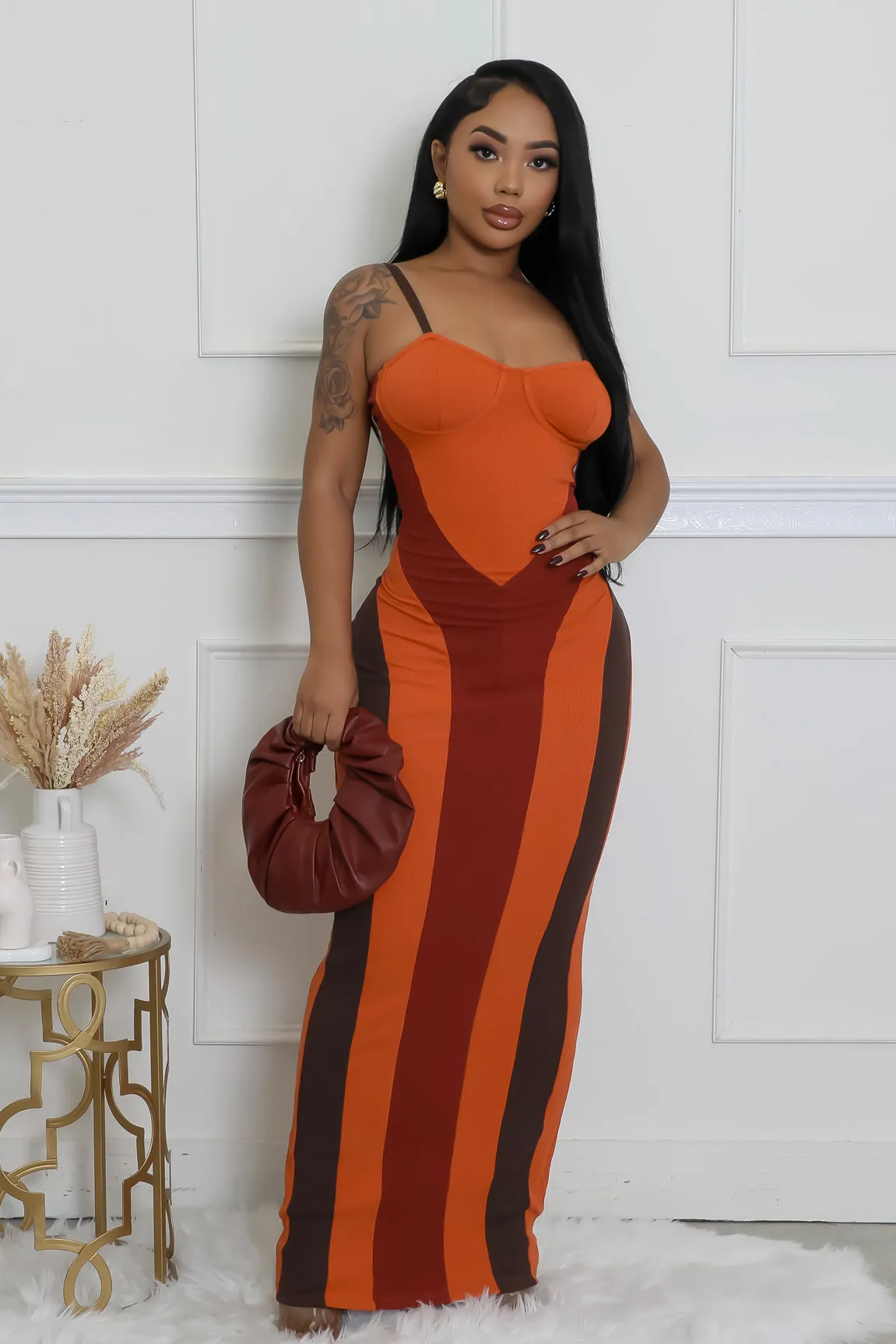 28389P- STRAP SHOULDER TUBE LONG DRESS