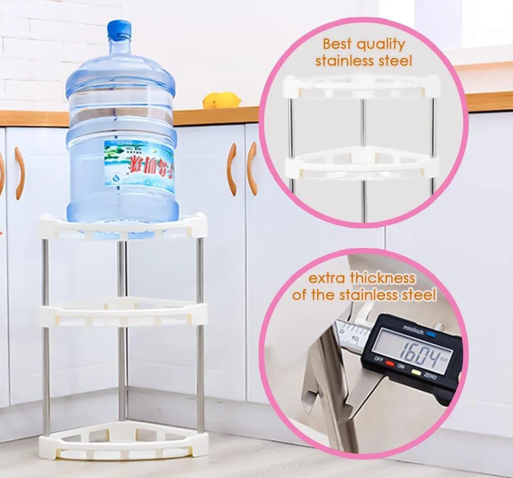 4-Tier Corner Storage Organizer Shelf I Best Kitchen Spice Rack, Makeup/Cosmetics Counter Organizing Stand, Bathroom Organizer (Off White) (4-Tier)