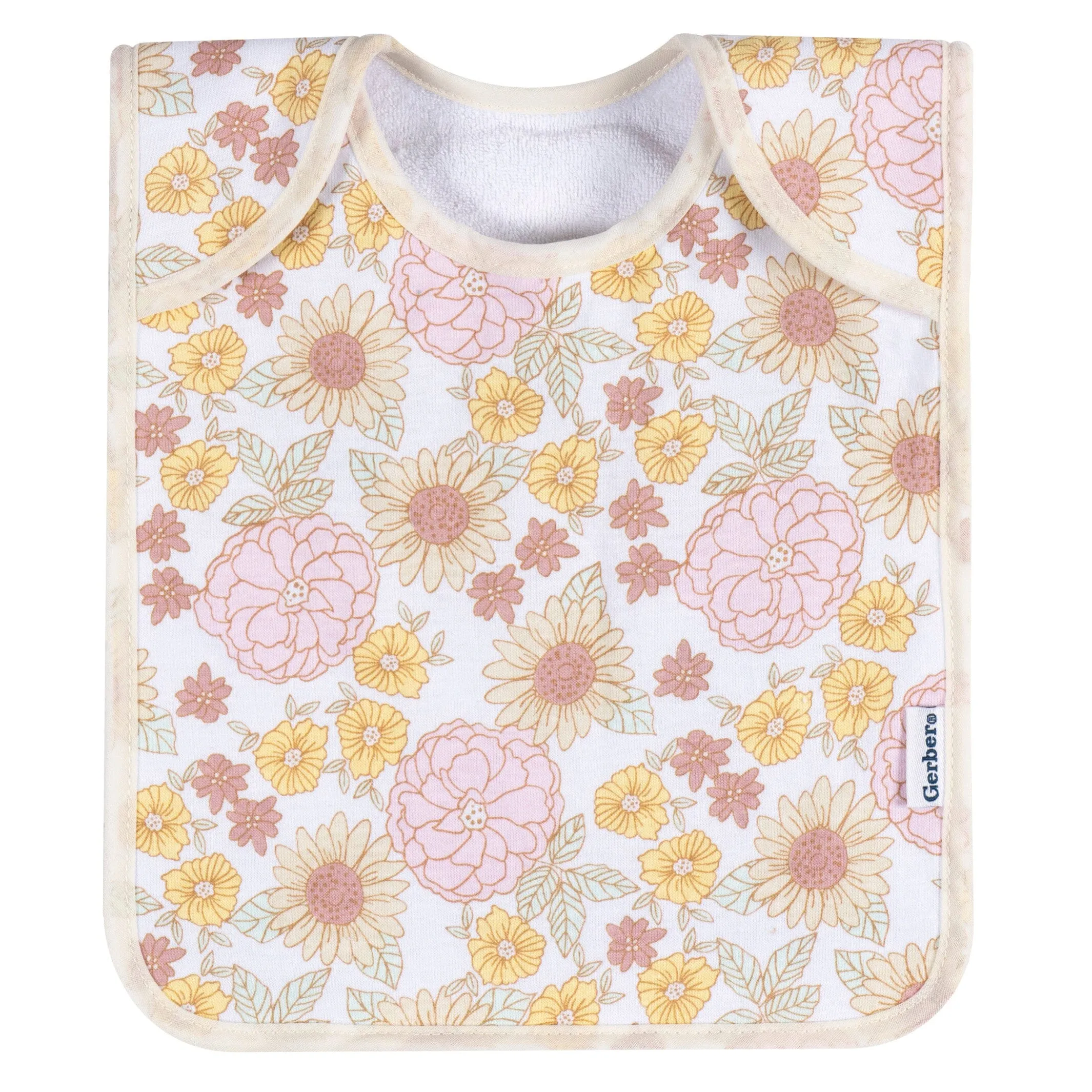 8-Pack Baby Girls Bunny Floral Jersey Lap Shoulder Bibs