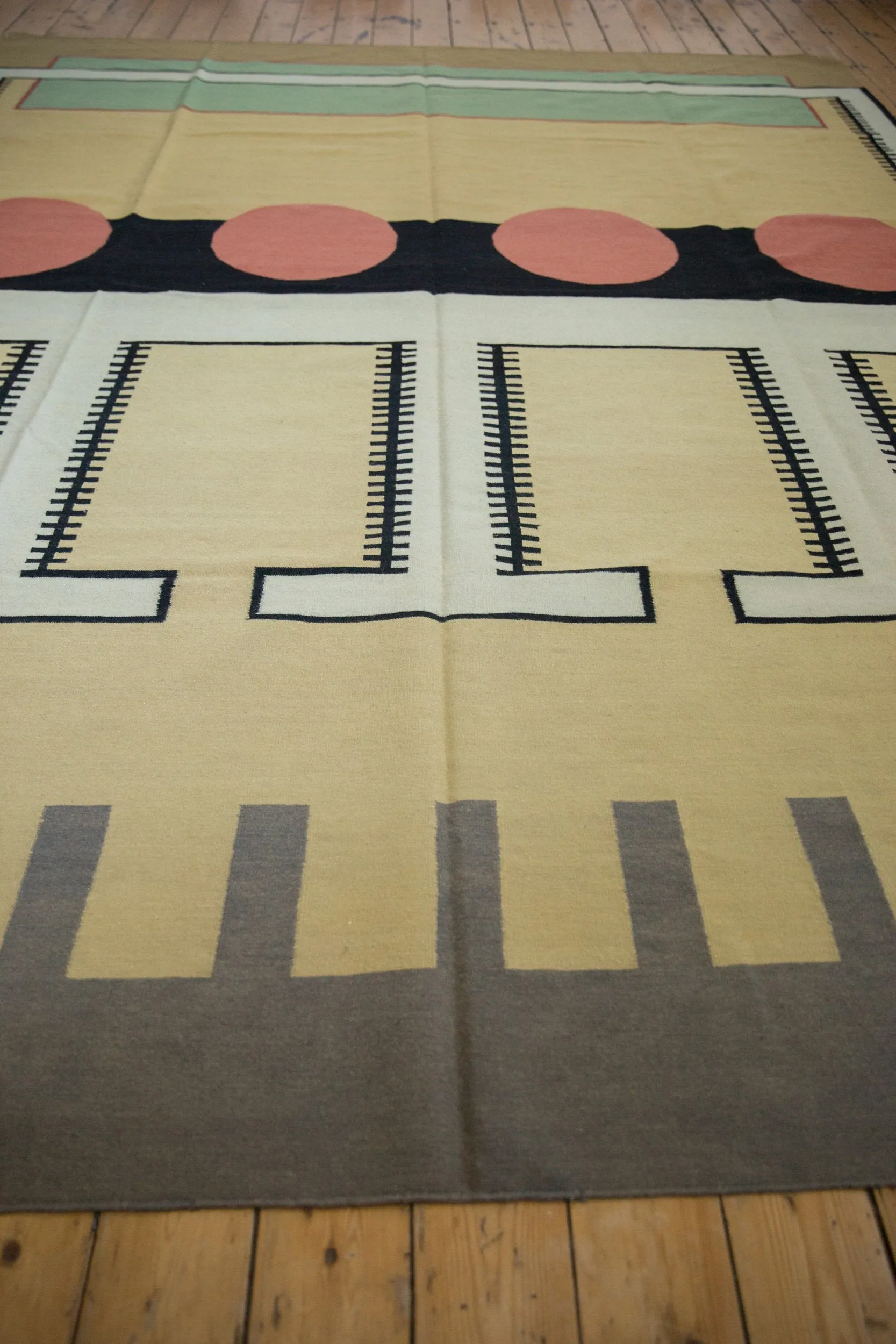 9.5x12 Vintage Contemporary Kilim Carpet