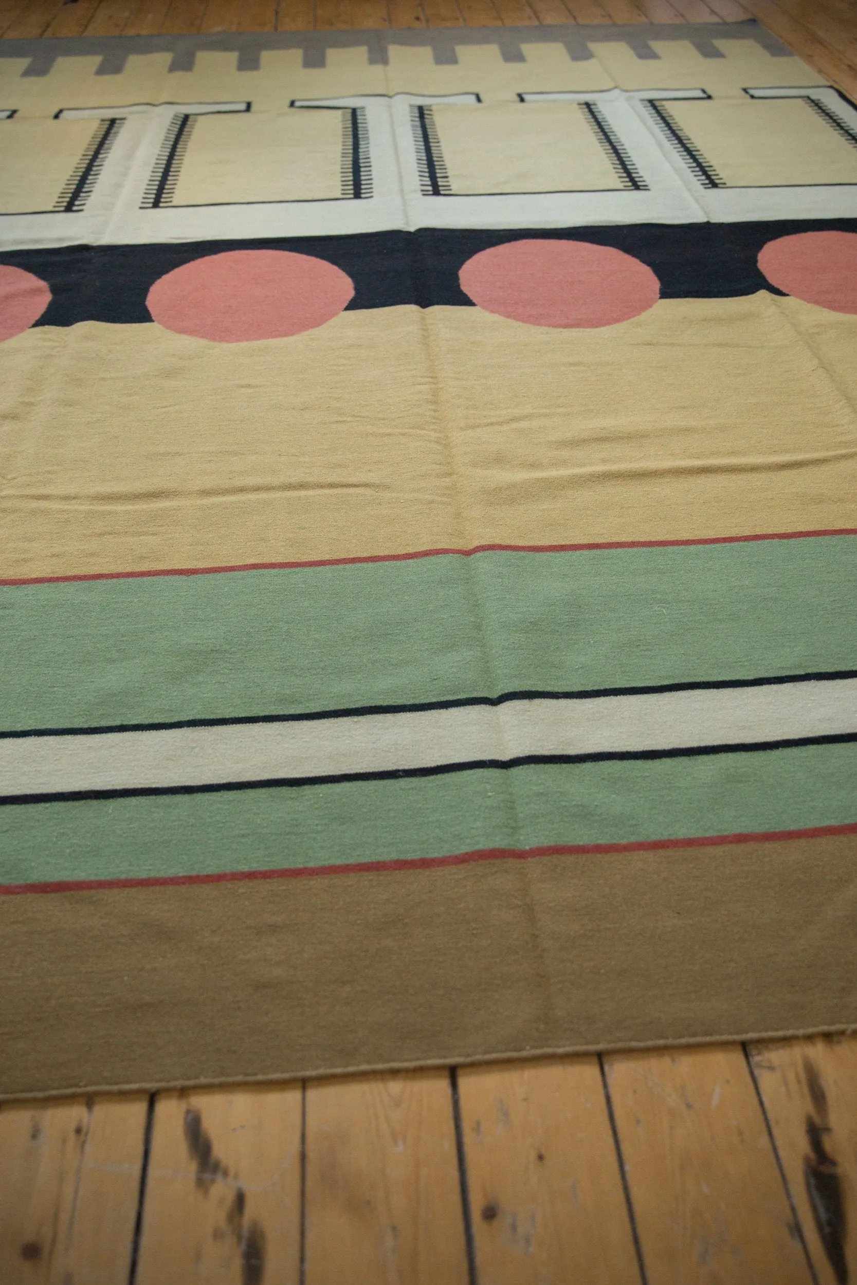 9.5x12 Vintage Contemporary Kilim Carpet