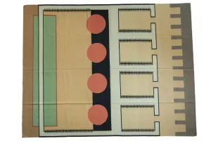 9.5x12 Vintage Contemporary Kilim Carpet