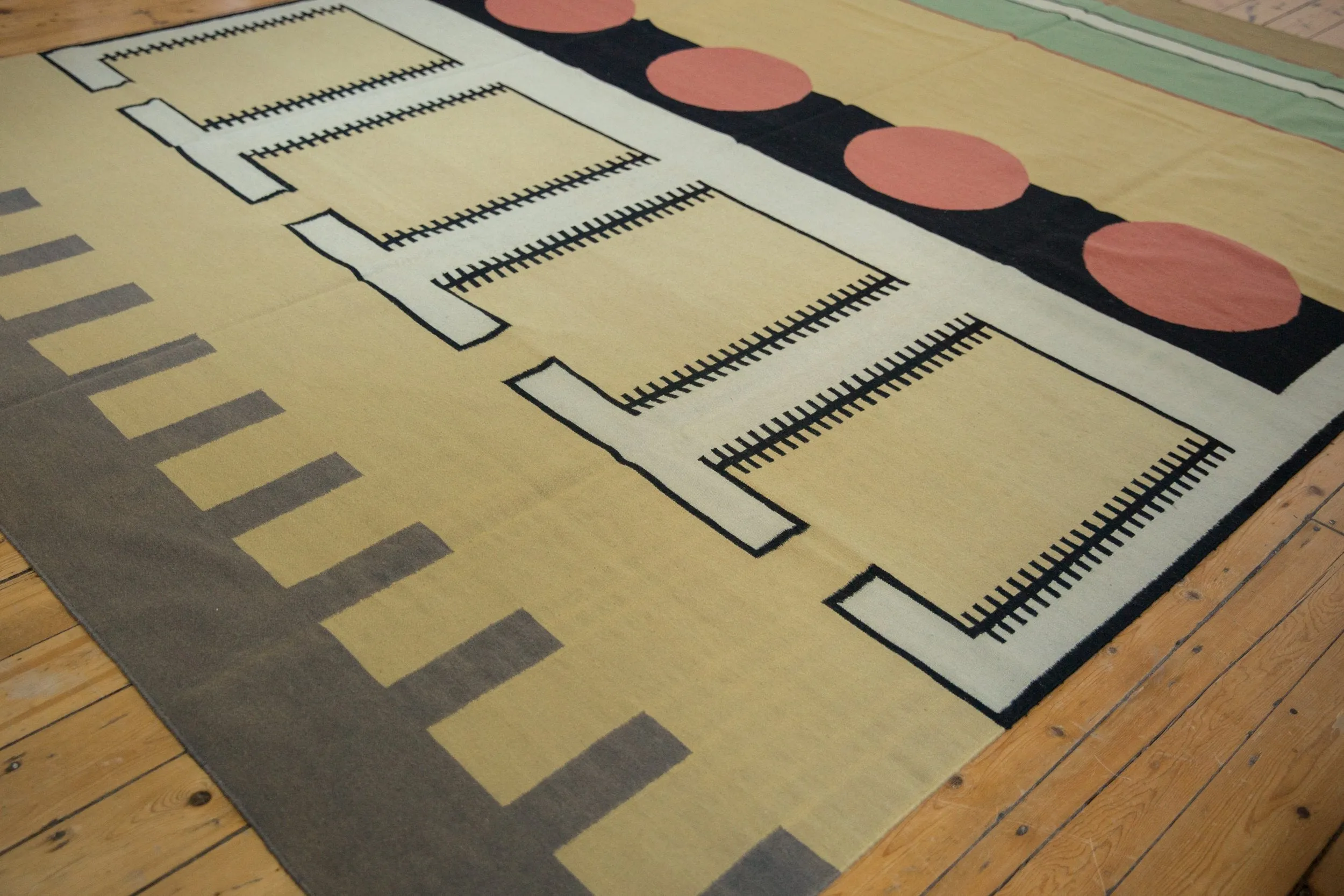 9.5x12 Vintage Contemporary Kilim Carpet