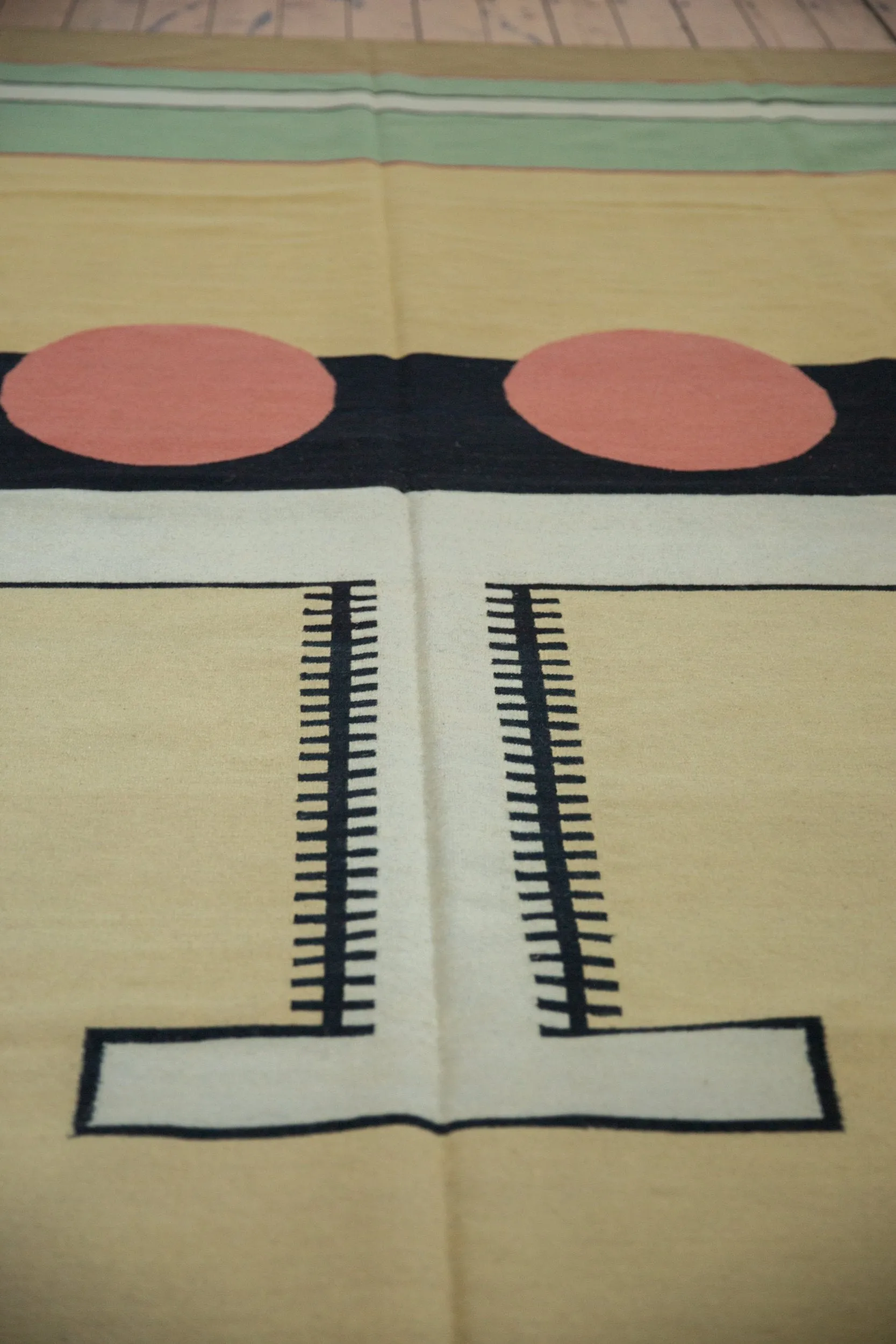 9.5x12 Vintage Contemporary Kilim Carpet