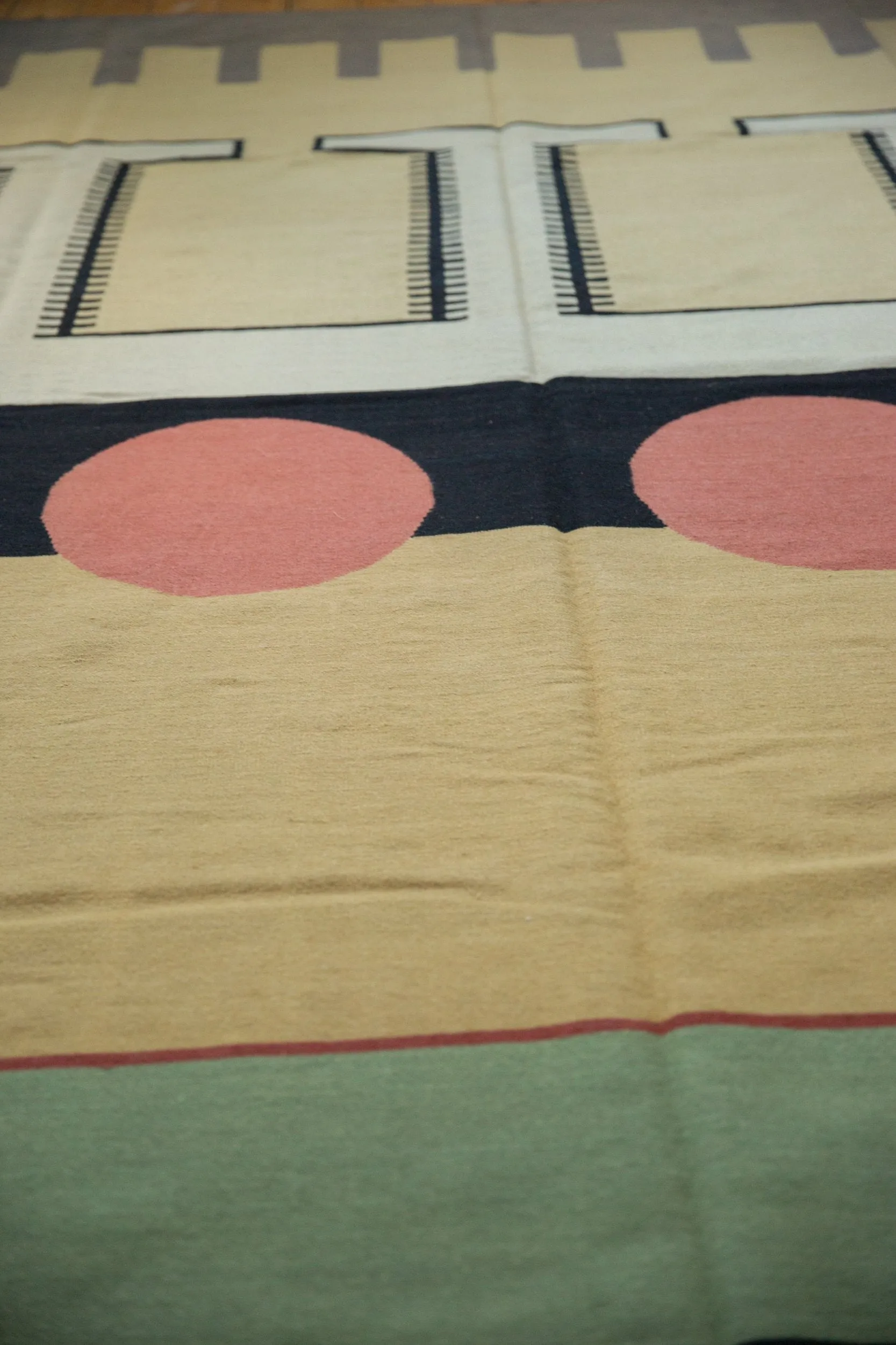 9.5x12 Vintage Contemporary Kilim Carpet