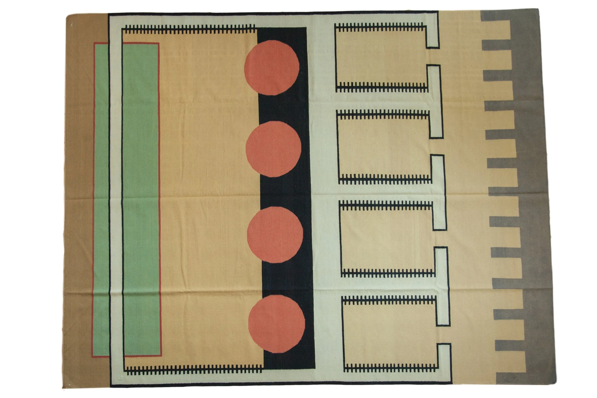 9.5x12 Vintage Contemporary Kilim Carpet