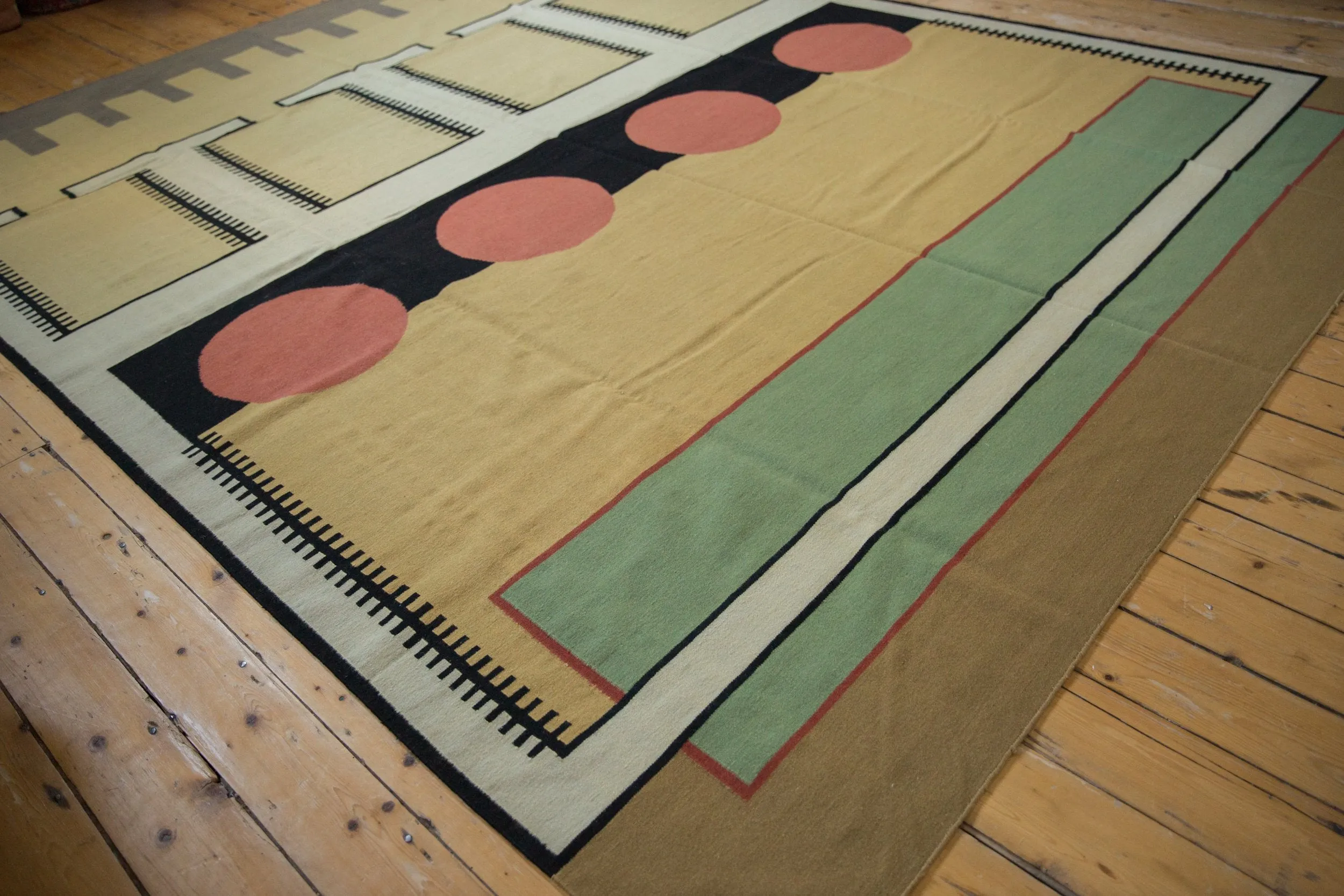 9.5x12 Vintage Contemporary Kilim Carpet