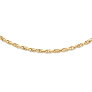 9ct Yellow Gold Silver Infused Double Oval Belcher Bracelet