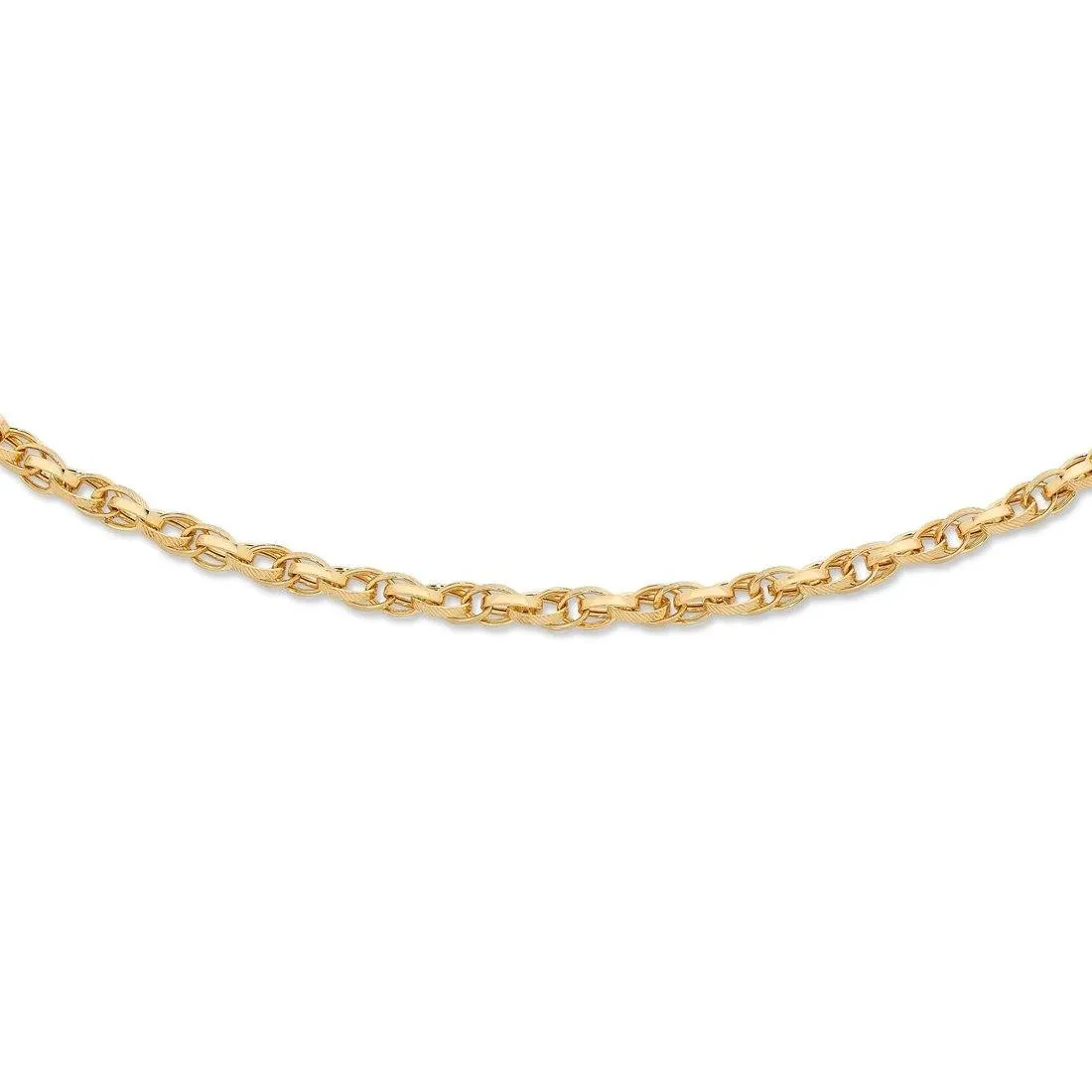 9ct Yellow Gold Silver Infused Double Oval Belcher Bracelet