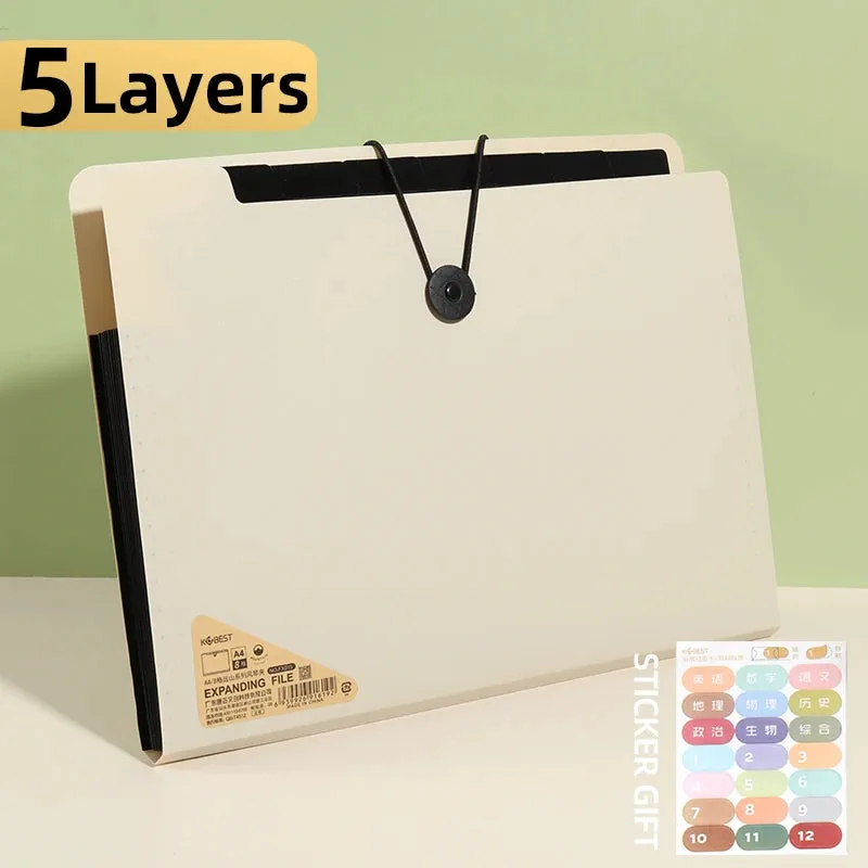 A4 File Folder Storage Bag - Multi-Layered Organizer for School and Office Supplies