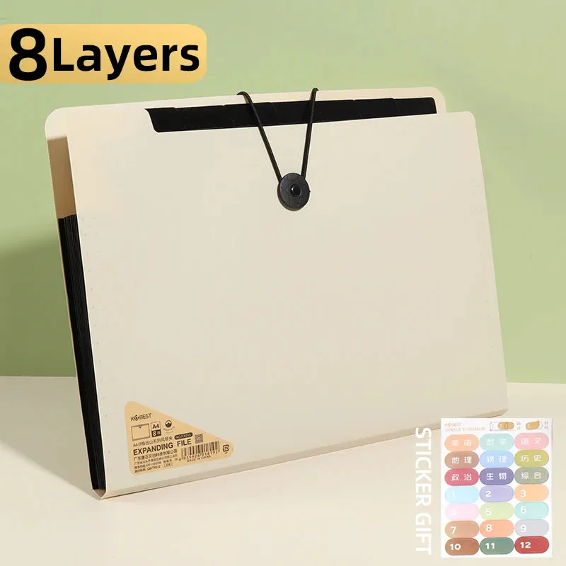 A4 File Folder Storage Bag - Multi-Layered Organizer for School and Office Supplies