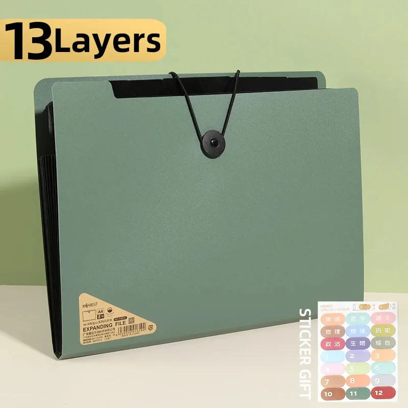 A4 File Folder Storage Bag - Multi-Layered Organizer for School and Office Supplies