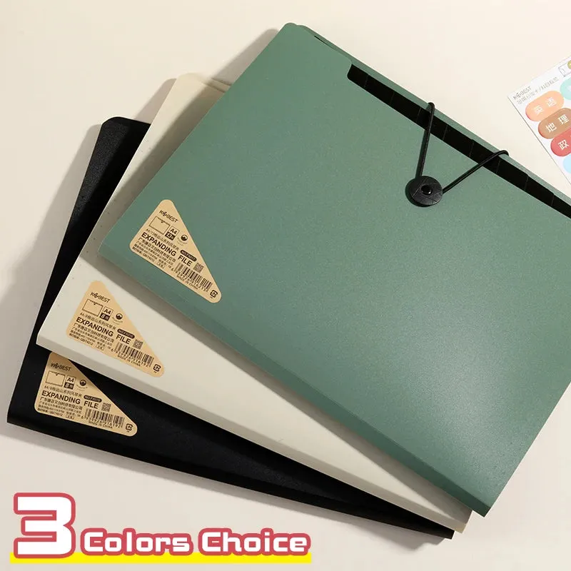 A4 File Folder Storage Bag - Multi-Layered Organizer for School and Office Supplies