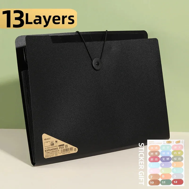 A4 File Folder Storage Bag - Multi-Layered Organizer for School and Office Supplies