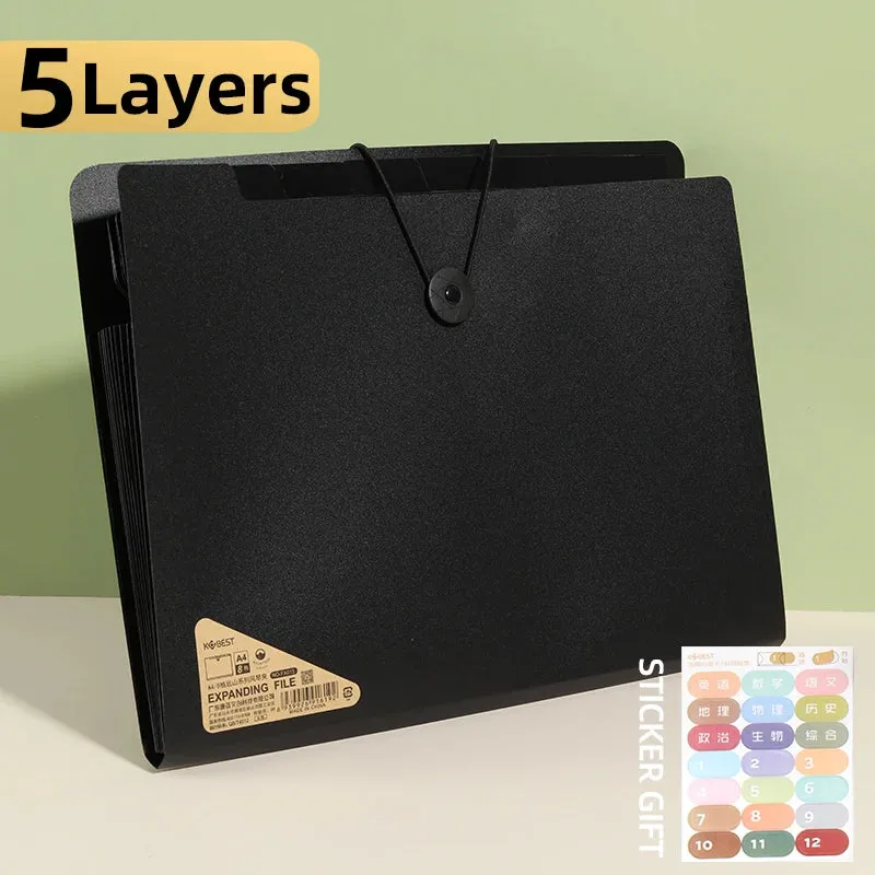 A4 File Folder Storage Bag - Multi-Layered Organizer for School and Office Supplies