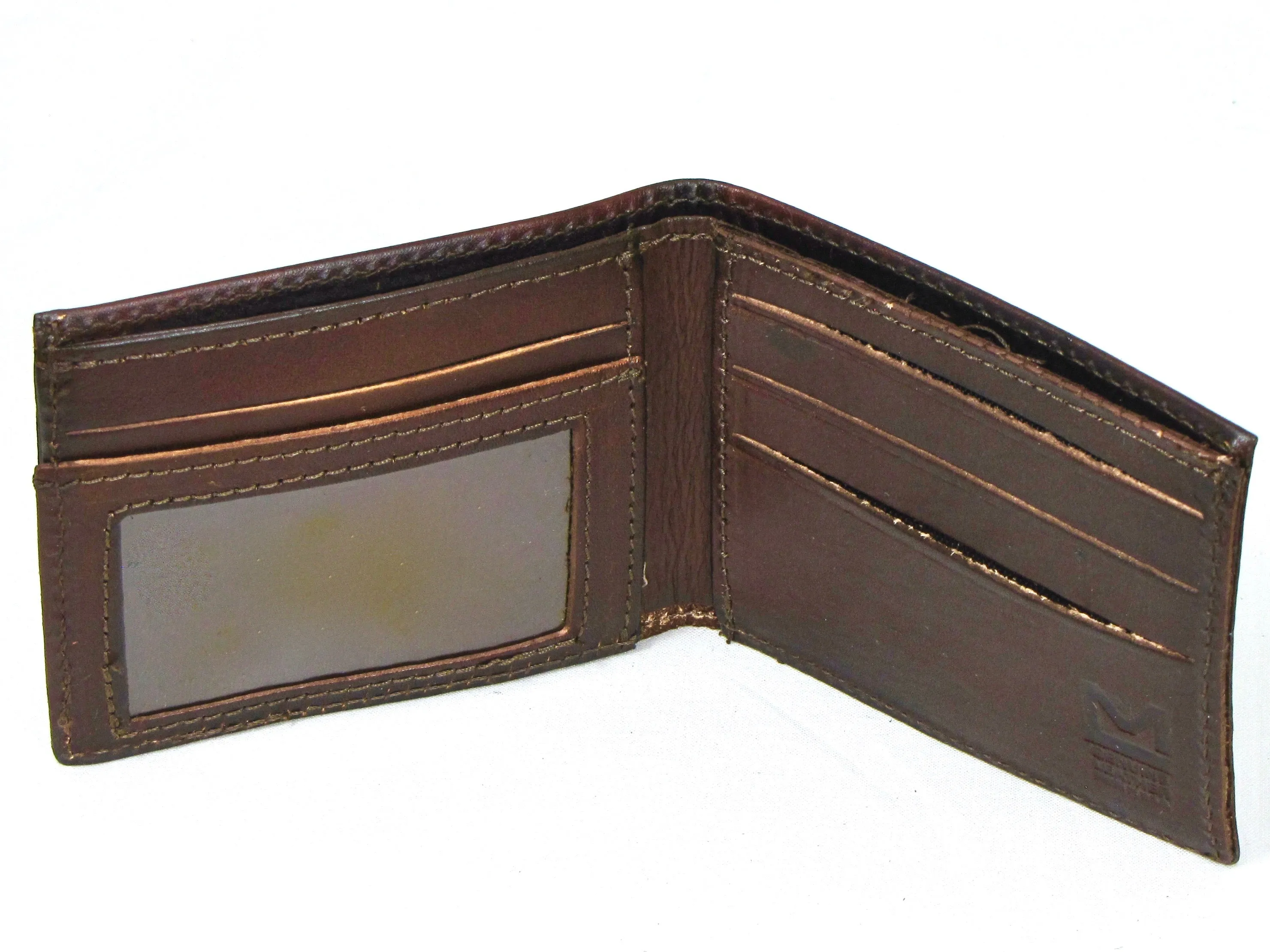 AB330-162  Antique Finish Slim Billfold -US Flag