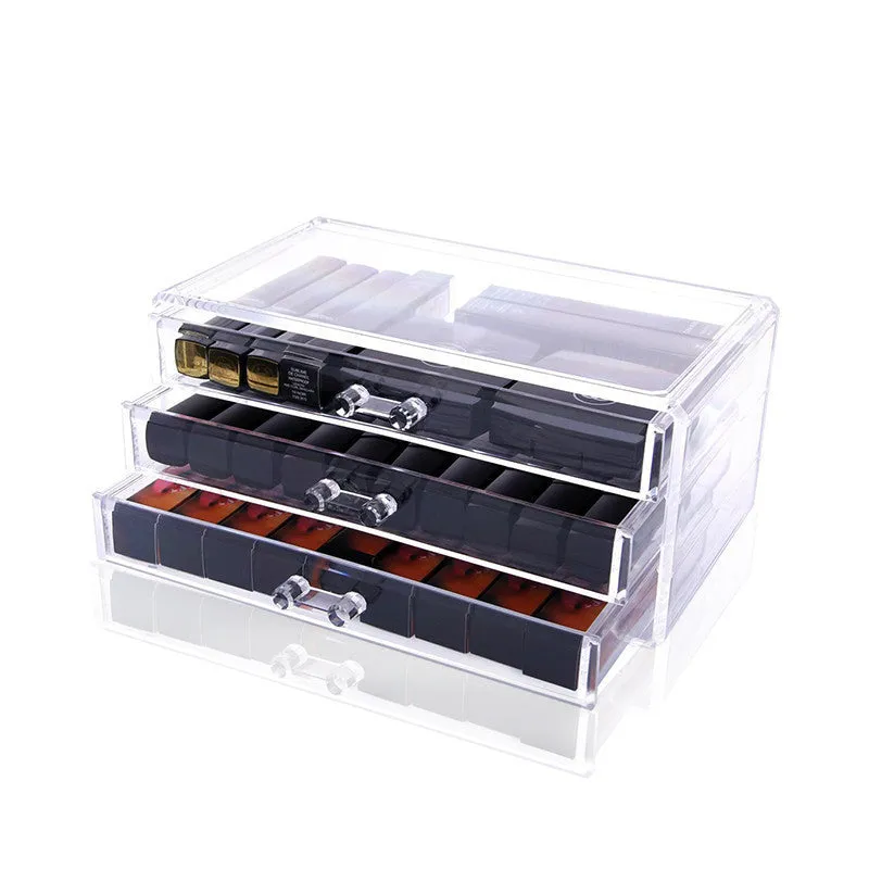 Acrylic Make Up Organizer 3 Drawers Storage Box Clear Plastic Cosmetic Storage Box Makeup Organizer Storage SF-1005-1