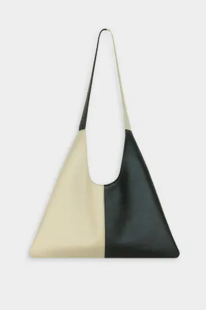 Agave Triangular Tote in XL in Black and Beige