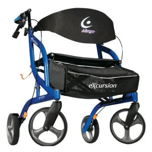 Airgo eXcursion XWD Lightweight Side-fold Rollator, Pacific Blue