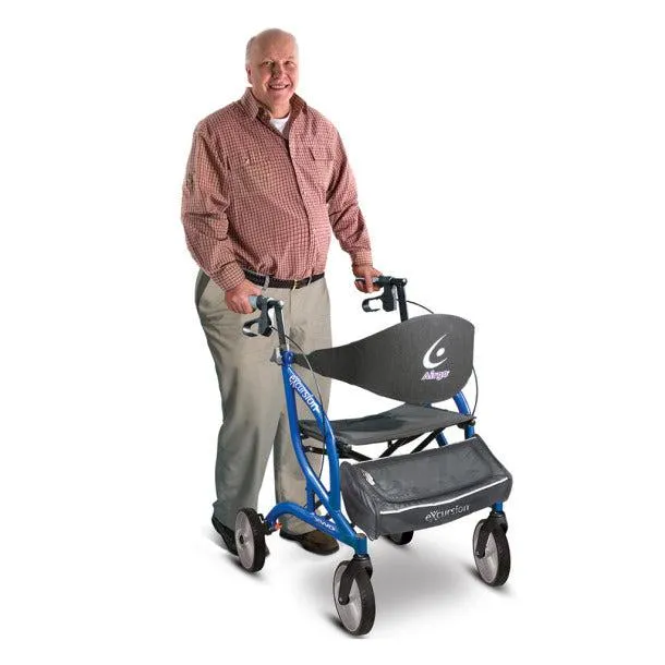 Airgo eXcursion XWD Lightweight Side-fold Rollator, Pacific Blue