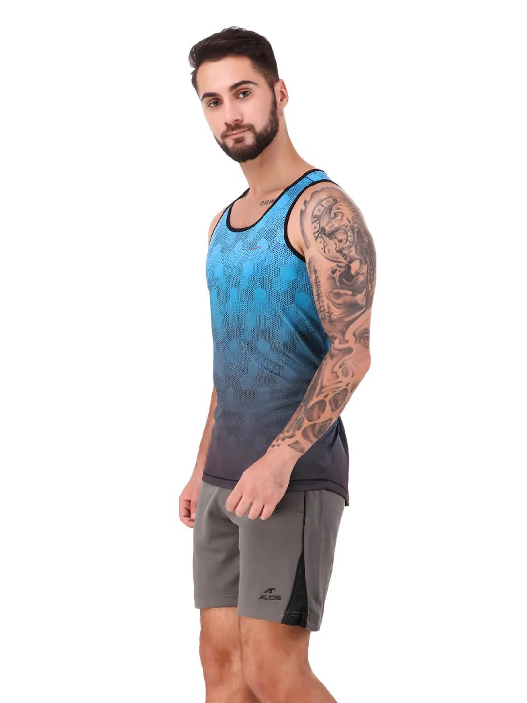 Alcis Men Patterned Blue Tshirts