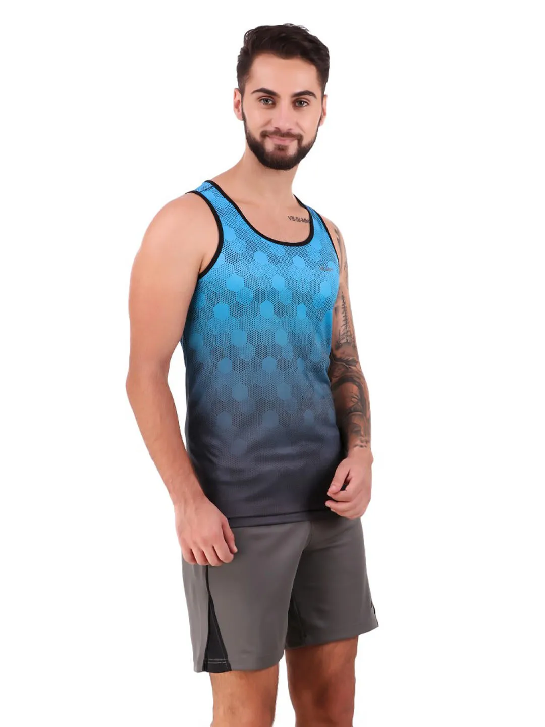 Alcis Men Patterned Blue Tshirts