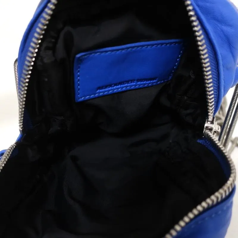 Alexander Wang Brenda Mini Camera Bag Blue Leather Chain Strap Crossbody
