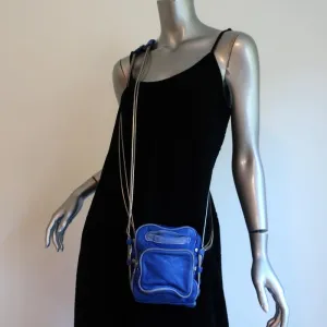 Alexander Wang Brenda Mini Camera Bag Blue Leather Chain Strap Crossbody