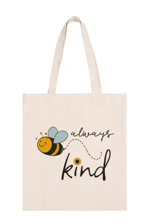 Always Bee Kind Print Minimalist Fashion Tote Bag - Pack of 6