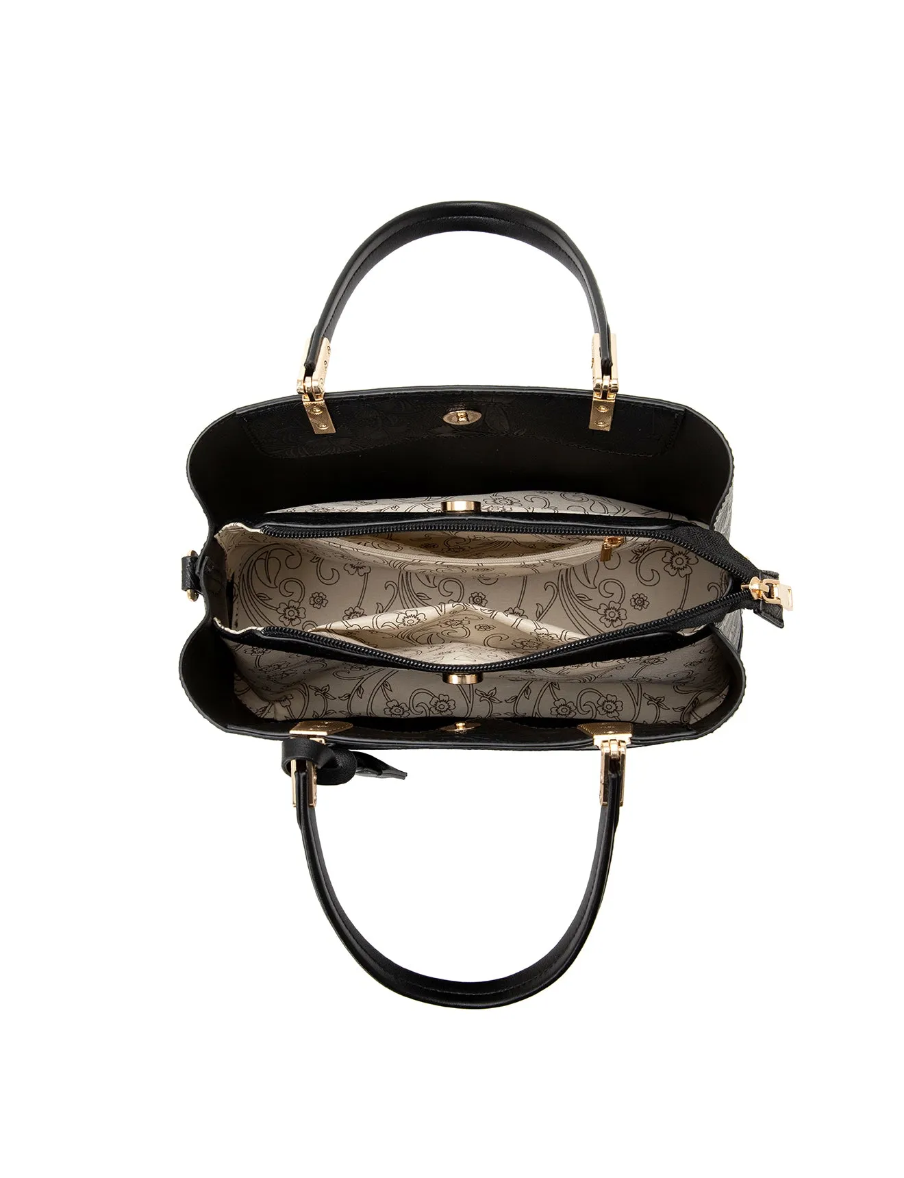 ANNABELLA VEGAN TRIPLE COMPARTMENT BAG- XB-2347-BLK- NEW IN
