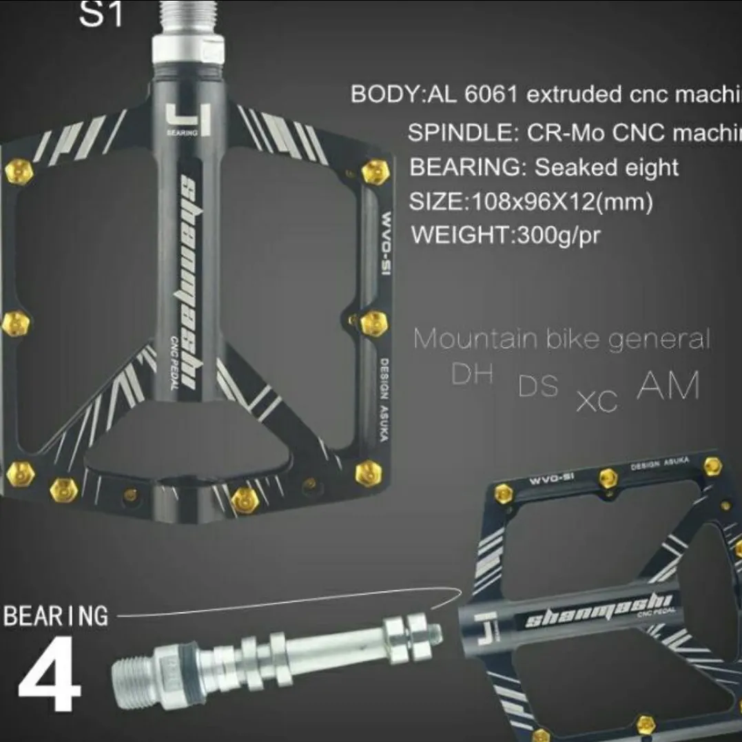 Anodized Lightweight Aluminum MTB Pedals