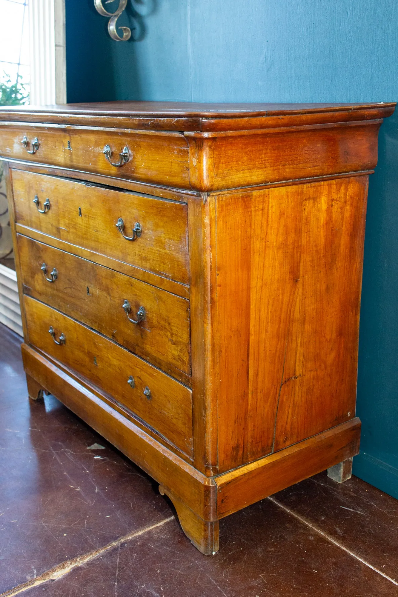 Antique French Elm Louis Philippe Style Commode, circa 1900