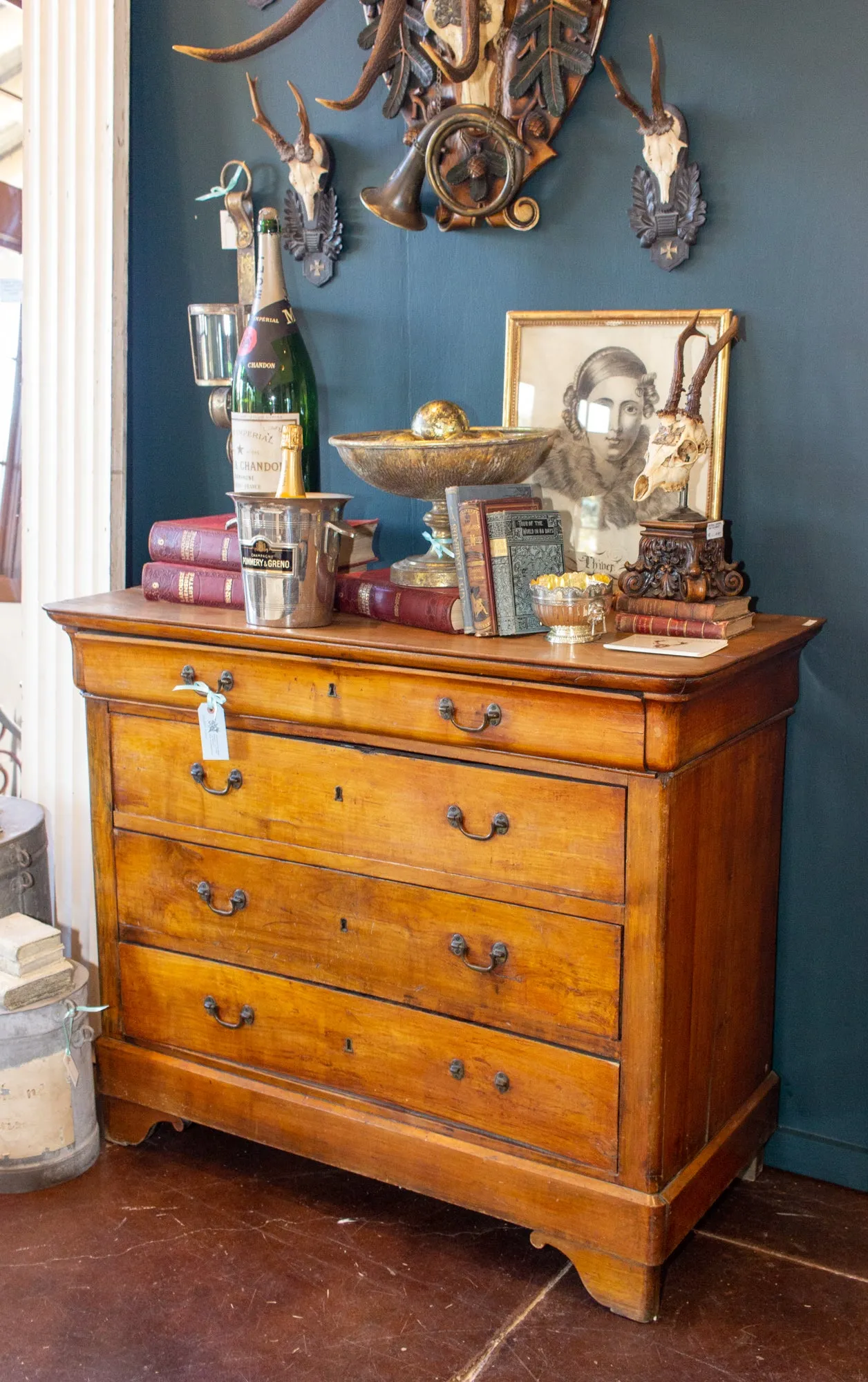 Antique French Elm Louis Philippe Style Commode, circa 1900