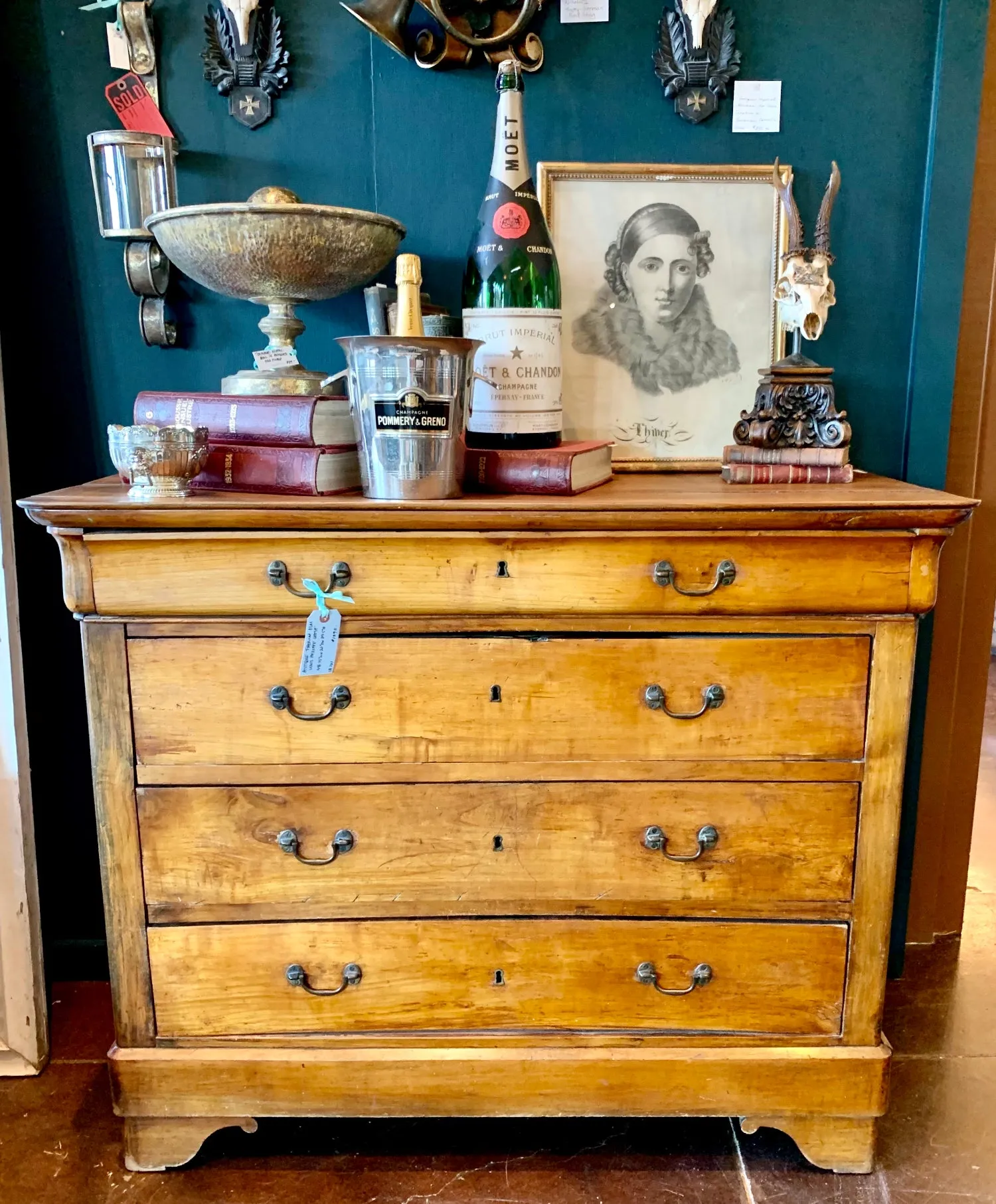 Antique French Elm Louis Philippe Style Commode, circa 1900