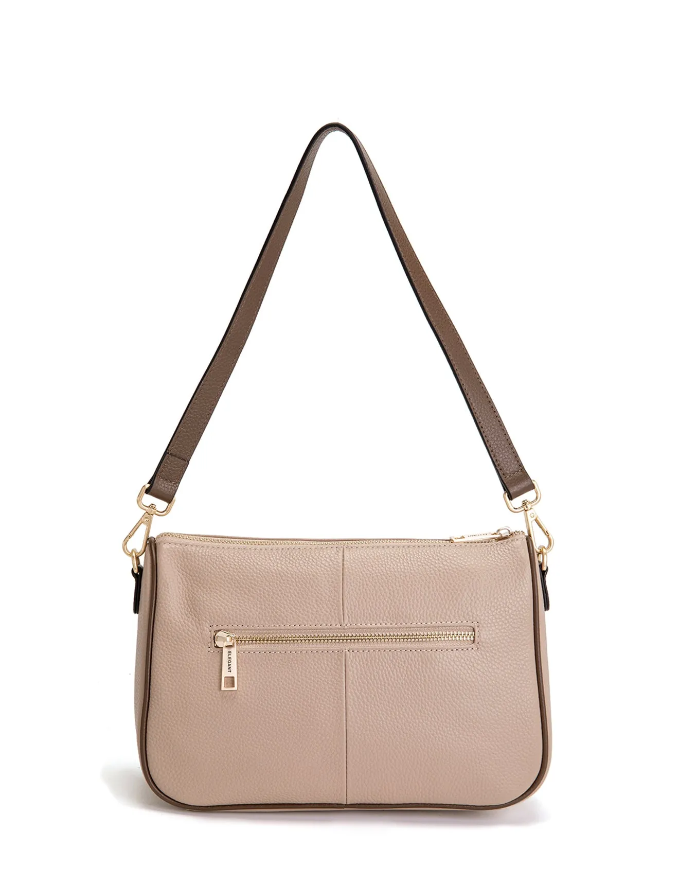 ANTONELLA LEATHER XBODY BAG- E1-0819-PUTTY/CINNAMON