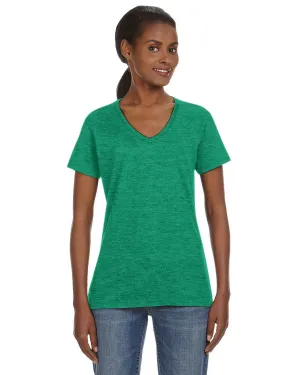 Anvil Ladies Lightweight V-Neck T-Shirt | Heather Green
