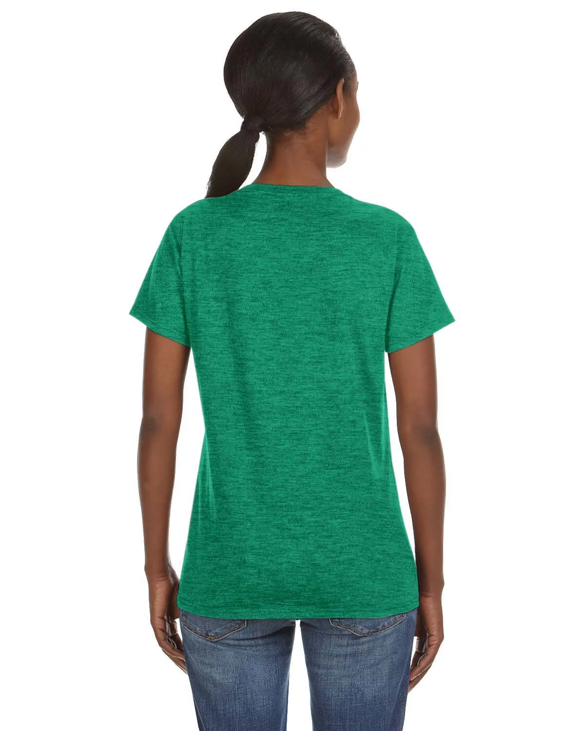 Anvil Ladies Lightweight V-Neck T-Shirt | Heather Green
