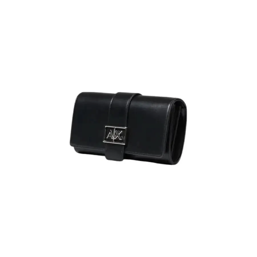 Armani Exchange Women's Black Wallet with Clip