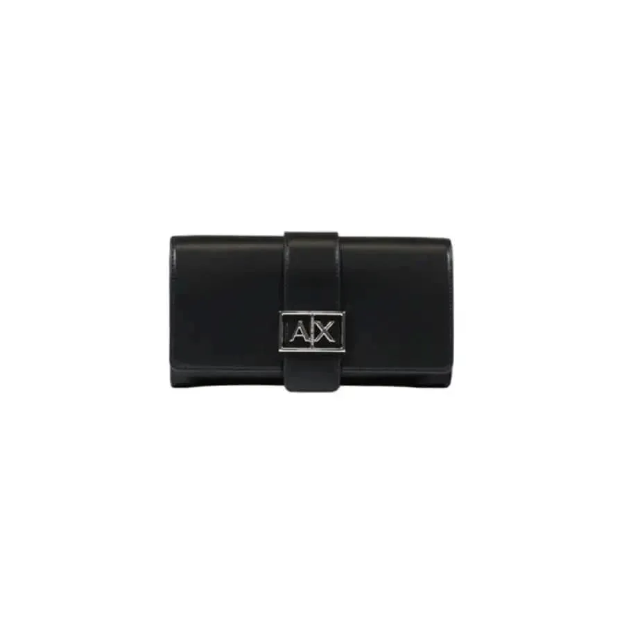 Armani Exchange Women's Black Wallet with Clip