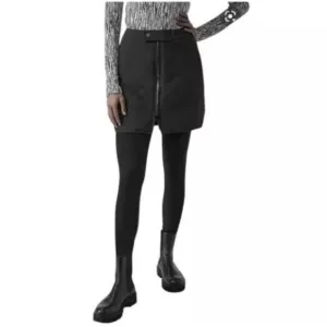 ATHLETA womens black auilted water repellent APRES SKI SKIRT mini size 10 NWOT